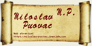 Miloslav Puovac vizit kartica